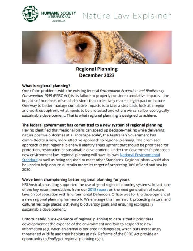 Nature Law Explainer: Regional Planning - Humane World for Animals ...